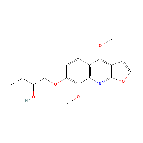 1-[(4,8-Dimethoxyfuro[2,3-b]quinolin-7-yl)oxy]-3-methyl-3-buten-2-ol (CAS: 6989-38-4) - Related Chemical Product