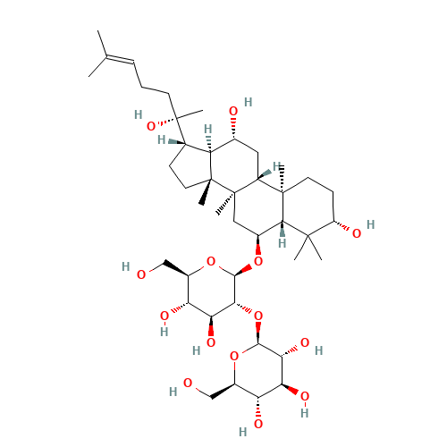 (3b,6a,12b)-3,12,20-Trihydroxydammar-24-en-6-yl 2-O-b-D-glucopyranosyl-b-D-glucopyranoside (CAS: 52286-58-5) - Related Chemical Product