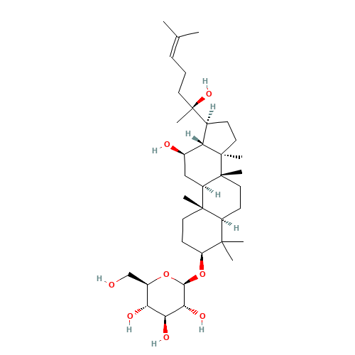 (3b,12b)-12,20-Dihydroxydammar-24-en-3-yl b-D-glucopyranoside (CAS: 78214-33-2) - Related Chemical Product