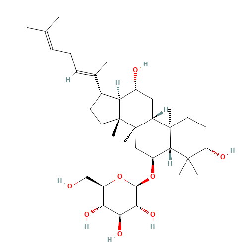 (3b,6a,12b,20E)-3,12-Dihydroxydammara-20(22),24-dien-6-yl b-D-glucopyranoside (CAS: 174721-08-5) - Related Chemical Product