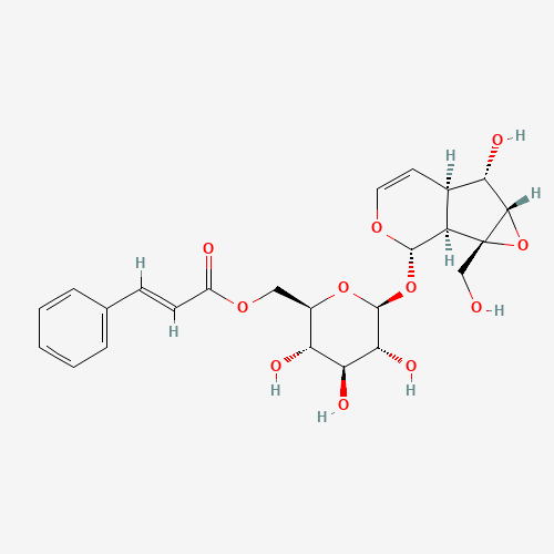 (1aS,1bS,2S,5aR,6S,6aS)-6-Hydroxy-1a-(hydroxymethyl)-1a,1b,2,5a,6,6a-hexahydrooxireno[4,5]cyclopenta[1,2-c]pyran-2-yl 6-O-[(2E)-3-phenyl-2-propenoyl]-b-D-glucopyranoside (CAS: 27409-30-9) - Related Chemical Product