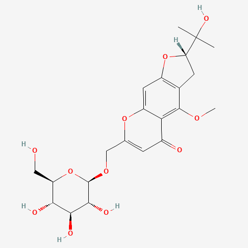 [(2S)-2-(2-Hydroxy-2-propanyl)-4-methoxy-5-oxo-2,3-dihydro-5H-furo[3,2-g]chromen-7-yl]methyl b-D-glucopyranoside (CAS: 80681-45-4) - Related Chemical Product
