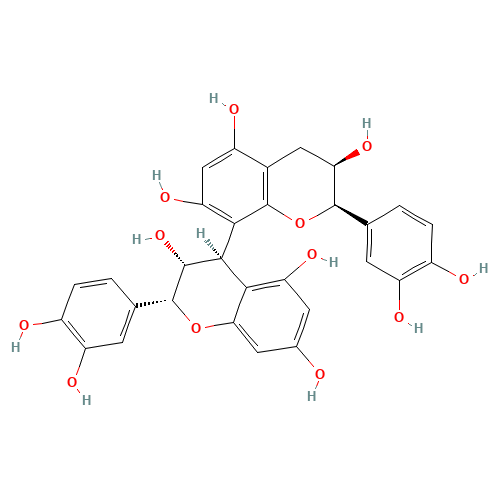 (2R,2'R,3R,3'R,4R)-2,2'-Bis(3,4-dihydroxyphenyl)-3,3',4,4'-tetrahydro-2H,2'H-4,8'-bichromene-3,3',5,5',7,7'-hexol (CAS: 29106-49-8) - Related Chemical Product
