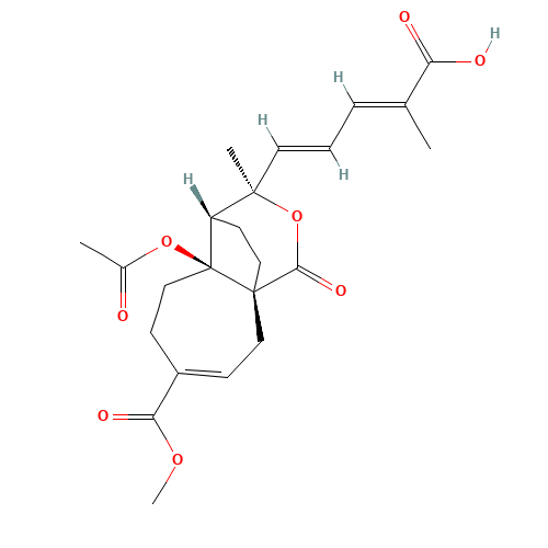 (2E,4E)-5-[(1R,7S,8R,9R)-4,7-Bis(methoxycarbonyl)-9-methyl-11-oxo-10-oxatricyclo[6.3.2.01,7]tridec-3-en-9-yl]-2-methyl-2,4-pentadienoic acid (CAS: 82508-31-4) - Related Chemical Product