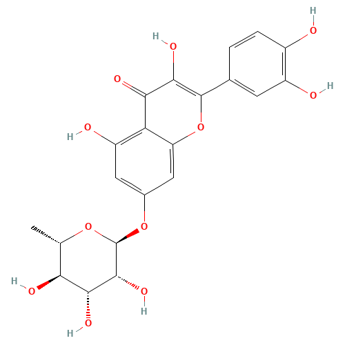 2-(3,4-Dihydroxyphenyl)-3,5-dihydroxy-4-oxo-4H-chromen-7-yl 6-deoxy-a-L-mannopyranoside (CAS: 22007-72-3) - Related Chemical Product