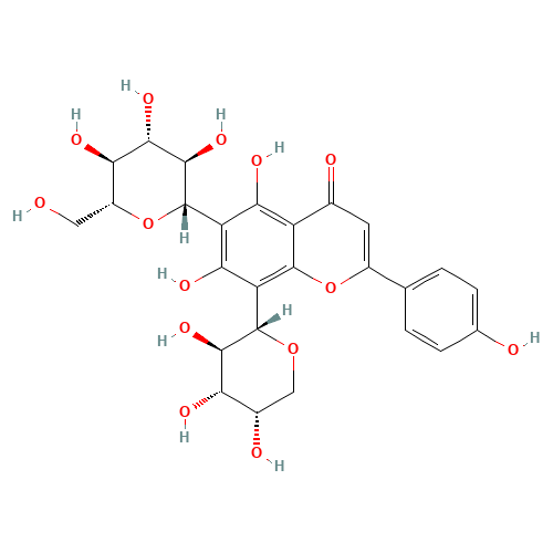 5,7-Dihydroxy-2-(4-hydroxyphenyl)-6-[(2S,3R,4R,5S,6R)-3,4,5-trihydroxy-6-(hydroxymethyl)tetrahydro-2H-pyran-2-yl]-8-[(2S,3R,4S,5S)-3,4,5-trihydroxytetrahydro-2H-pyran-2-yl]-4H-chromen-4-one (CAS: 51938-32-0) - Related Chemical Product