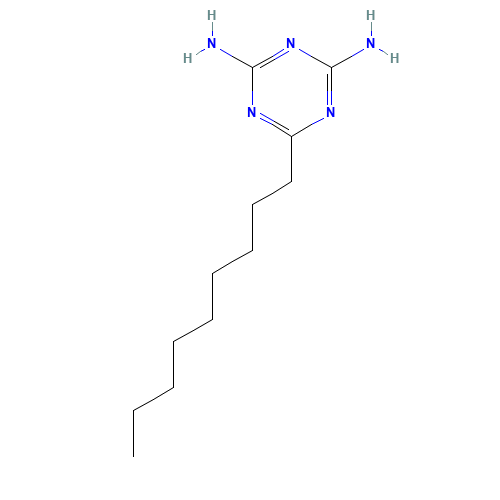 2,4-DIAMINO-6-NONYL-1,3,5-TRIAZINE (CAS: 5921-65-3) - Chemical Structure and Molecular Formula 