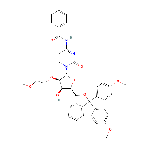 4-(Benzoylamino)-1-{5-O-[bis(4-methoxyphenyl)(phenyl)methyl]-2-O-(2-methoxyethyl)-b-D-xylofuranosyl}-2(1H)-pyrimidinone (CAS: 251647-49-1) - Related Chemical Product