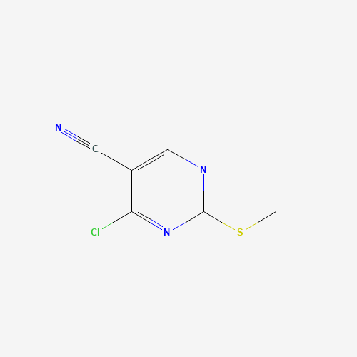 4-Chloro-2-(methylsulfanyl)-5-pyrimidinecarbonitrile (CAS: 33089-15-5) - Chemical Structure and Molecular Formula 