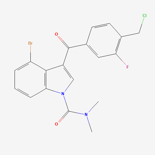 4-Bromo-3-[4-(chloromethyl)-3-fluorobenzoyl]-N,N-dimethyl-1H-indole-1-carboxamide (CAS: 200418-19-5) - Related Chemical Product