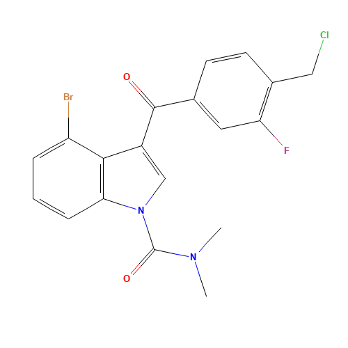 4-Bromo-3-[4-(chloromethyl)-3-fluorobenzoyl]-N,N-dimethyl-1H-indole-1-carboxamide (CAS: 200418-19-5) - Related Chemical Product