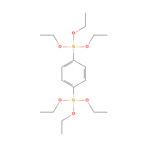 1,4-Phenylenebis(triethoxysilane) (CAS: 2615-18-1) - Chemical Structure and Molecular Formula 