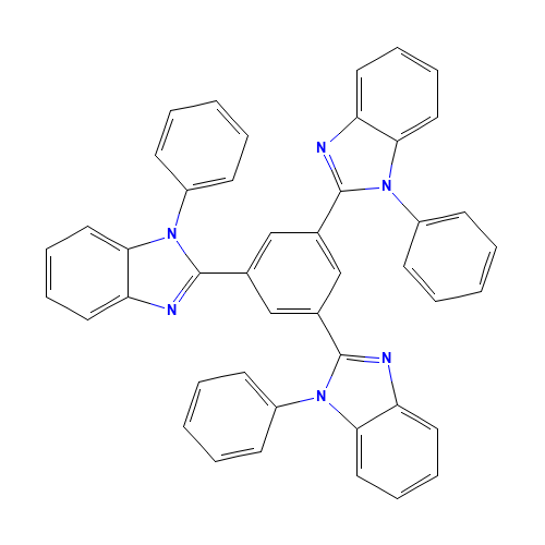 1,3,5-Tris(1-phenyl-1H-benzimidazol-2-yl)benzene (CAS: 192198-85-9) - Chemical Structure and Molecular Formula 
