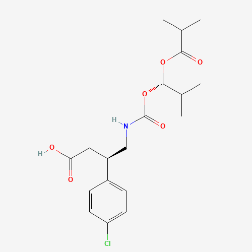 Benzenepropanoic acid, 4-chloro-b-[[[[(1S)-2-Methyl-1-(2-Methyl-1-oxopropoxy)propoxy]carbonyl ]aMino]Methyl]-, (bR)- (CAS: 847353-30-4) - Related Chemical Product