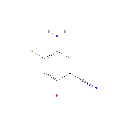 BENZONITRILE, 5-AMINO-4-BROMO-2-FLUORO (CAS: 893615-28-6) - Chemical Structure and Molecular Formula 