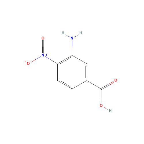 3-Amino-4-nitrobenzoic acid (CAS: 6968-22-5) - Chemical Structure and Molecular Formula 