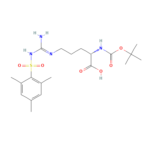 BOC-ARG(MTS)-OH (CAS: 136625-03-1) - Chemical Structure and Molecular Formula 