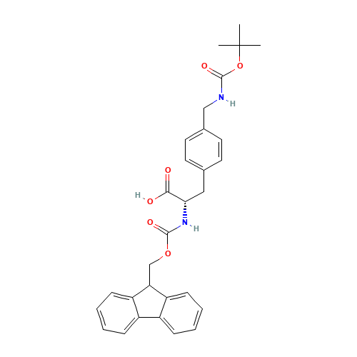 FMOC-D, L-PHE(4-CH2NH-BOC) (CAS: 204715-91-3) - Chemical Structure and Molecular Formula 