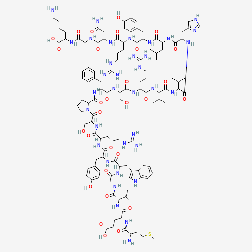 H-MET-GLU-VAL-GLY-TRP-TYR-ARG-SER-PRO-PHE-SER-ARG-VAL-VAL-HIS-LEU-TYR-ARG-ASN-GLY-LYS-OH (CAS: 149635-73-4) - Chemical Structure and Molecular Formula 