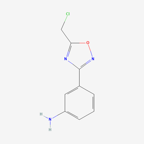 3-(5-CHLOROMETHYL-[1,2,4]OXADIAZOL-3-YL)-ANILINE (CAS: 6595-79-5) - Chemical Structure and Molecular Formula 