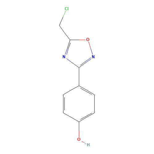 4-(5-CHLOROMETHYL-[1,2,4]OXADIAZOL-3-YL)-PHENOL (CAS: 5509-32-0) - Chemical Structure and Molecular Formula 