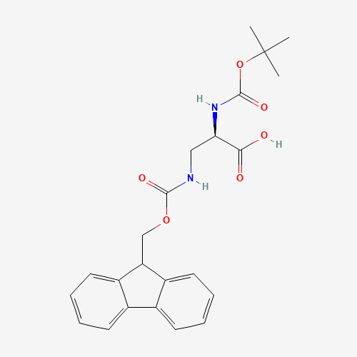 BOC-D-DAP(FMOC)-OH (CAS: 131570-56-4) - Chemical Structure and Molecular Formula 