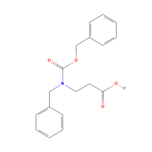 3-(benzyl-benzyloxycarbonyl-amino)propanoic acid (CAS: 252919-08-7) - Chemical Structure and Molecular Formula 