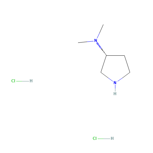(3R)-N,N-Dimethyl-3-pyrrolidinamine dihydrochloride (CAS: 864448-61-3) - Chemical Structure and Molecular Formula 