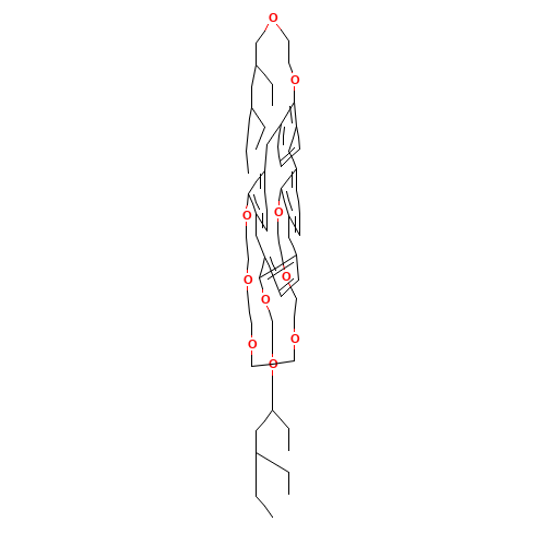 43,44-Bis{2-[(2,4-diethylheptyl)oxy]ethoxy}-3,6,9,12,15,18-hexaoxahexacyclo[18.15.7.126,30.137,41.02,32.019,24]tetratetraconta-1,19,21,23,26(44),27,29,32,34,37(43),38,40-dodecaene (CAS: 467435-58-1) - Related Chemical Product
