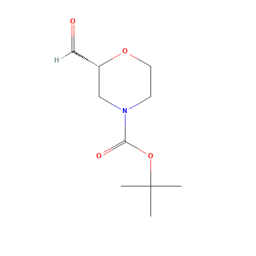 2-Methyl-2-propanyl (2R)-2-formyl-4-morpholinecarboxylate (CAS: 913642-85-0) - Chemical Structure and Molecular Formula 