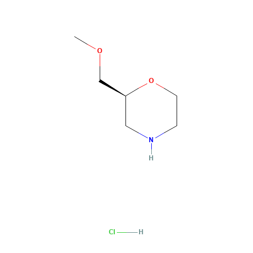 (2S)-2-(Methoxymethyl)morpholine hydrochloride (1:1) (CAS: 141196-38-5) - Chemical Structure and Molecular Formula 