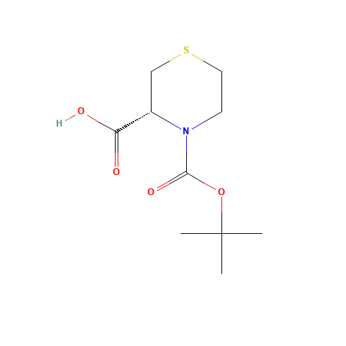 (3R)-4-{[(2-Methyl-2-propanyl)oxy]carbonyl}-3-thiomorpholinecarboxylic acid (CAS: 114525-81-4) - Related Chemical Product