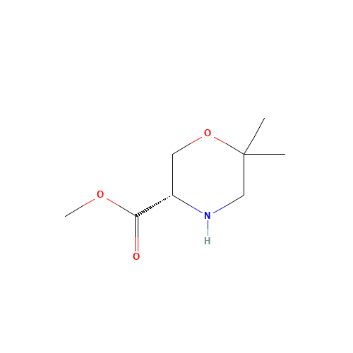 Methyl 6,6-dimethyl-3-morpholinecarboxylate (CAS: 947729-86-4) - Chemical Structure and Molecular Formula 