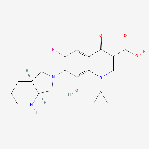 1-Cyclopropyl-6-fluoro-8-hydroxy-7-[(4aS,7aS)-octahydro-6H-pyrrolo[3,4-b]pyridin-6-yl]-4-oxo-1,4-dihydro-3-quinolinecarboxylic acid (CAS: 721970-36-1) - Related Chemical Product