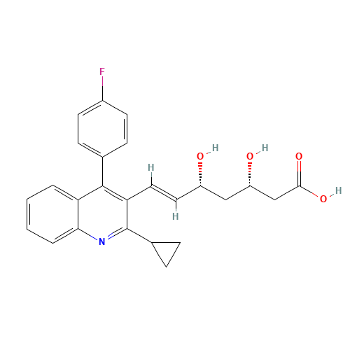 (3S,5R,6E)-7-[2-Cyclopropyl-4-(4-fluorophenyl)-3-quinolinyl]-3,5-dihydroxy-6-heptenoic acid (CAS: 254452-86-3) - Related Chemical Product