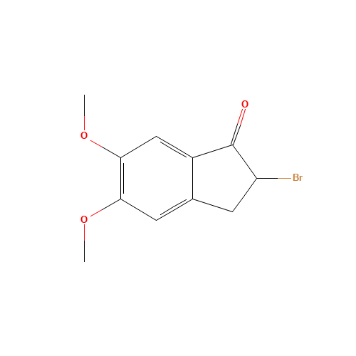 2-Bromo-5,6-dimethoxy-1-indanone (CAS: 2747-08-2) - Chemical Structure and Molecular Formula 