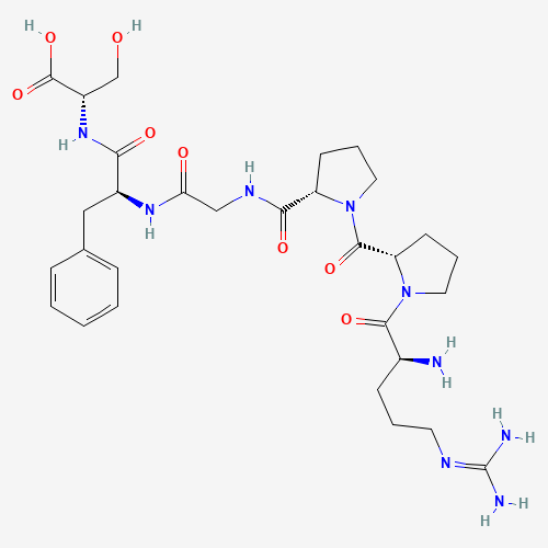 N<sup>5</sup>-(Diaminomethylene)-L-ornithyl-L-prolyl-L-prolylglycyl-L-phenylalanyl-L-serine (CAS: 23815-88-5) - Chemical Structure and Molecular Formula 
