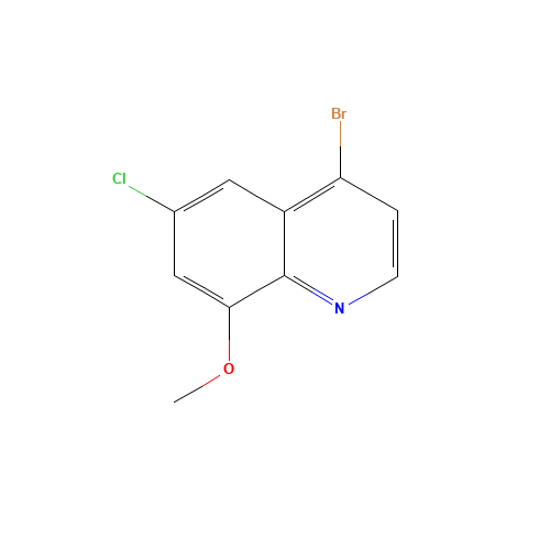 4-Bromo-6-chloro-8-methoxyquinoline (CAS: 1189107-33-2) - Chemical Structure and Molecular Formula 