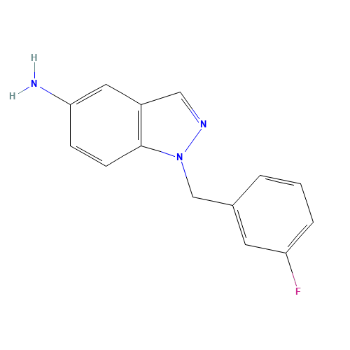 1-(3-Fluorobenzyl)-1H-indazol-5-amine (CAS: 202197-31-7) - Chemical Structure and Molecular Formula 