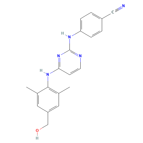 4-[(4-{[4-(Hydroxymethyl)-2,6-dimethylphenyl]amino}-2-pyrimidinyl)amino]benzonitrile (CAS: 823786-21-6) - Related Chemical Product