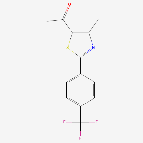 1-{4-Methyl-2-[4-(trifluoromethyl)phenyl]-1,3-thiazol-5-yl}ethanone (CAS: 447406-53-3) - Chemical Structure and Molecular Formula 