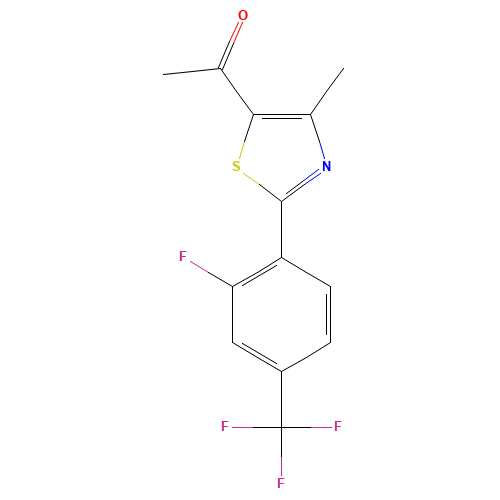 1-[2-[2-fluoro-4-(trifluoromethyl)phenyl]-4-methyl-thiazol-5-yl]ethanone (CAS: 447406-74-8) - Related Chemical Product