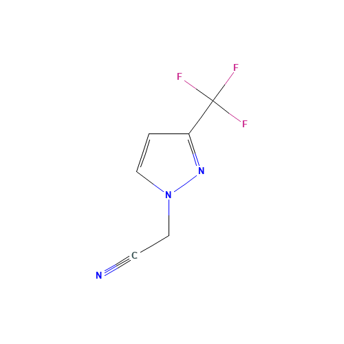 1H-pyrazole-1-acetonitrile, 3-(trifluoromethyl)- (CAS: 1006348-71-5) - Chemical Structure and Molecular Formula 