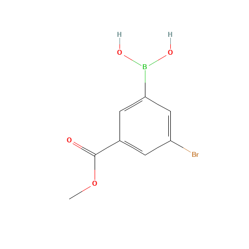 [3-Bromo-5-(methoxycarbonyl)phenyl]boronic acid (CAS: 913835-87-7) - Chemical Structure and Molecular Formula 