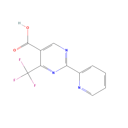 2-pyridin-2-yl-4-(trifluoromethyl)pyrimidine-5-carboxylic acid (CAS: 874816-10-1) - Chemical Structure and Molecular Formula 