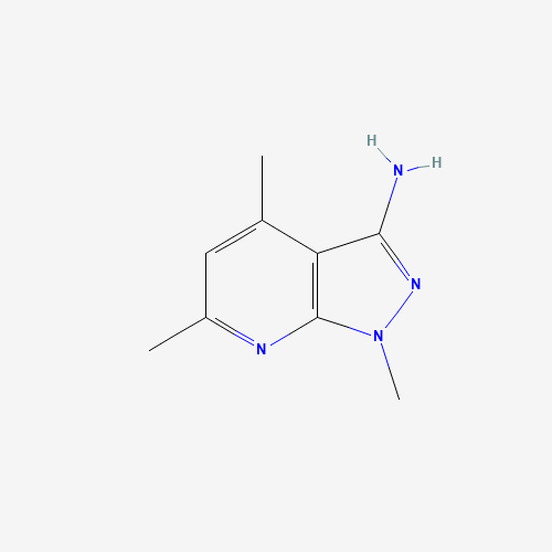 1H-pyrazolo[3,4-b]pyridin-3-amine, 1,4,6-trimethyl- (CAS: 42951-66-6) - Chemical Structure and Molecular Formula 