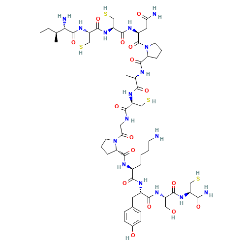 L-Isoleucyl-L-cysteinyl-L-cysteinyl-L-asparaginylprolyl-L-alanyl-L-cysteinylglycyl-L-prolyl-L-lysyl-L-tyrosyl-L-seryl-L-cysteinamide (CAS: 115797-06-3) - Related Chemical Product