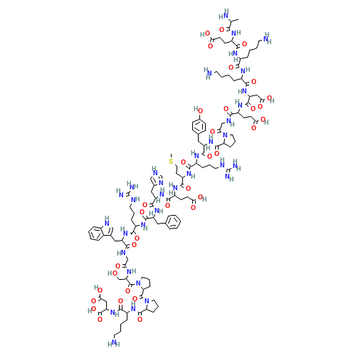 L-Alanyl-L-a-glutamyl-L-lysyl-L-lysyl-L-a-aspartyl-L-a-glutamylglycyl-L-prolyl-L-tyrosyl-L-arginyl-L-methionyl-L-a-glutamyl-L-histidyl-L-phenylalanyl-L-arginyl-L-tryptophylglycyl-L-seryl-L-prolyl-L-prolyl-L-lysyl-L-aspartic acid (CAS: 17908-57-5) - Related Chemical Product