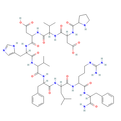 L-Prolyl-L-a-aspartyl-L-valyl-L-a-aspartyl-D-histidyl-L-valyl-L-phenylalanyl-L-leucyl-N<sup>5</sup>-(diaminomethylene)-L-ornithyl-L-phenylalaninamide (CAS: 121801-61-4) - Related Chemical Product
