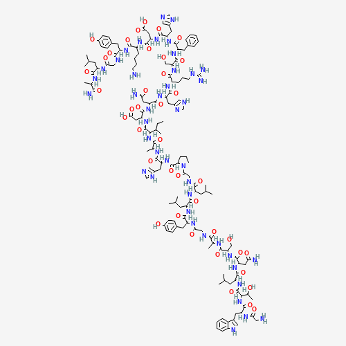 Glycyl-L-tryptophyl-L-threonyl-L-leucyl-L-asparaginyl-L-seryl-L-alanylglycyl-L-tyrosyl-L-leucyl-L-leucylglycyl-L-prolyl-L-histidyl-L-alanyl-L-isoleucyl-L-a-aspartyl-L-asparaginyl-L-histidyl-L-arginyl-L-seryl-L-phenylalanyl-L-histidyl-L-a-aspartyl-L-lysyl- (CAS: 88813-36-9) - Related Chemical Product